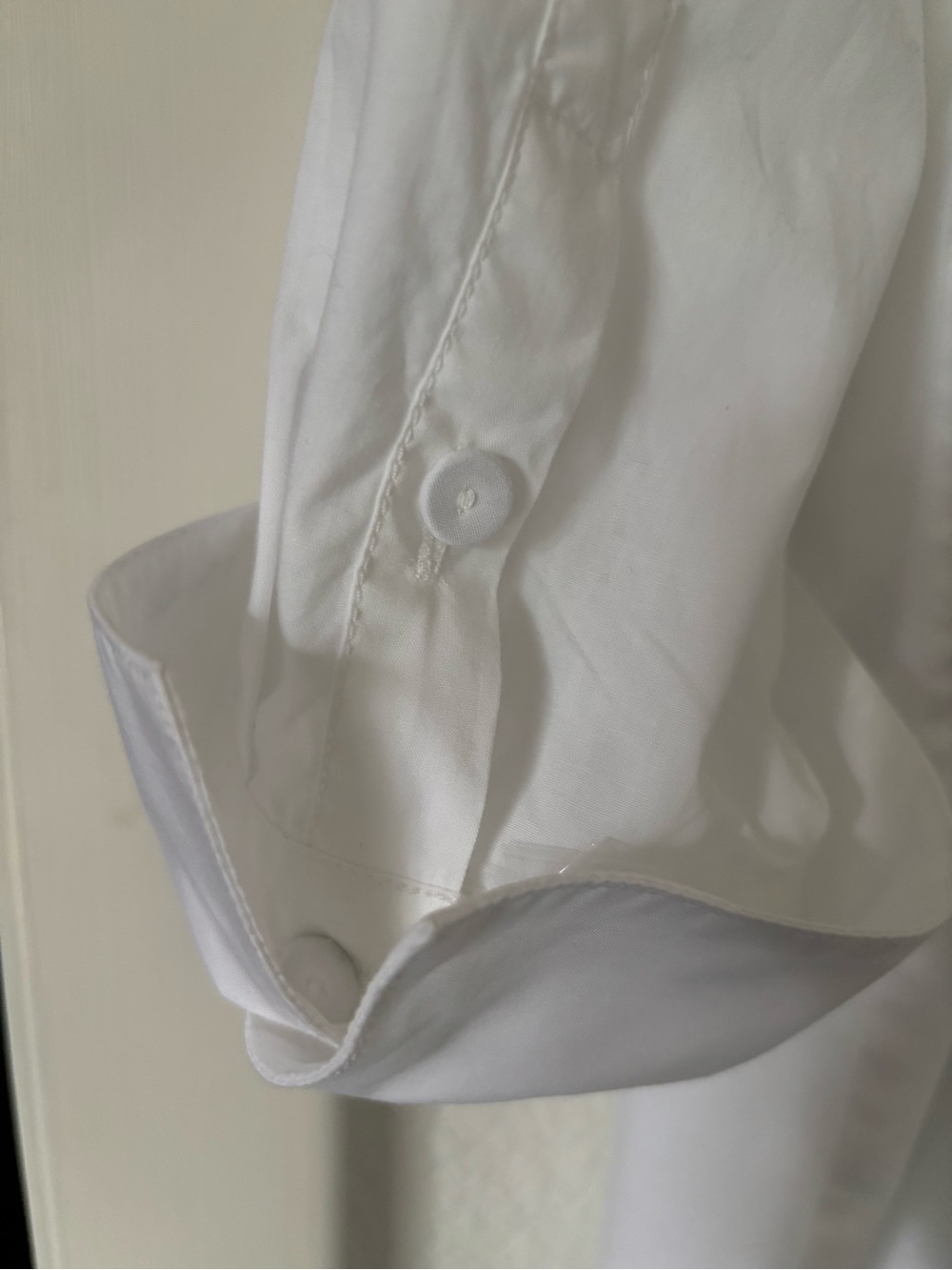 Talbots White Ruffle Front Button-Down Shirt - Picture 3 of 5